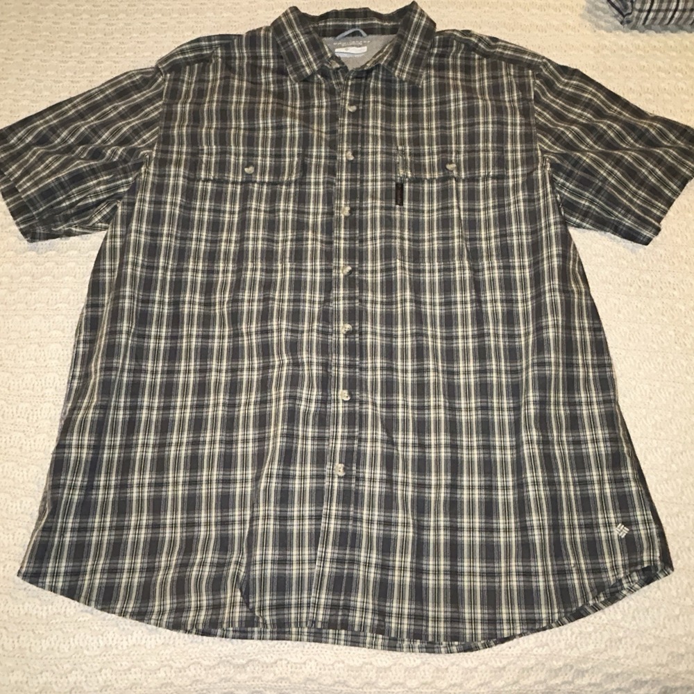 Lot Of 2 Columbia Omni Shade Short Sleeve Mens XXL Plaid Fishing Hiking Shirts - Picture 3 of 7